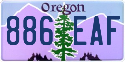 OR license plate 886EAF