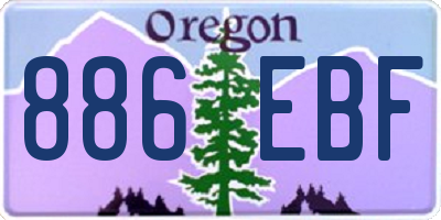OR license plate 886EBF