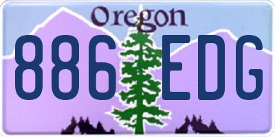 OR license plate 886EDG