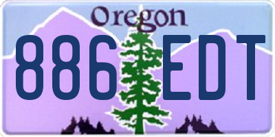OR license plate 886EDT