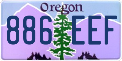 OR license plate 886EEF