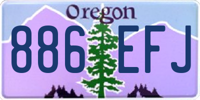 OR license plate 886EFJ