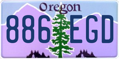 OR license plate 886EGD