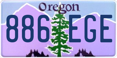 OR license plate 886EGE