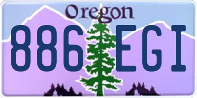 OR license plate 886EGI