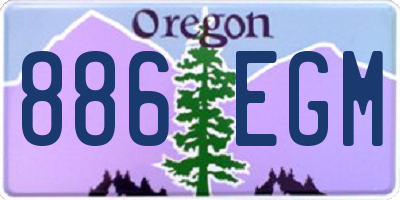 OR license plate 886EGM