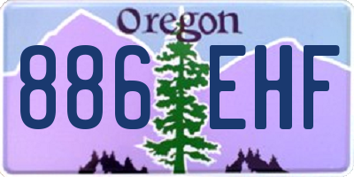OR license plate 886EHF