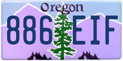 OR license plate 886EIF