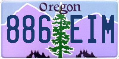 OR license plate 886EIM