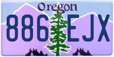 OR license plate 886EJX