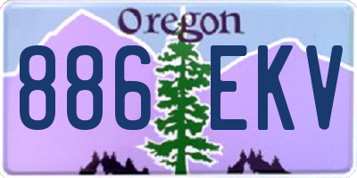 OR license plate 886EKV