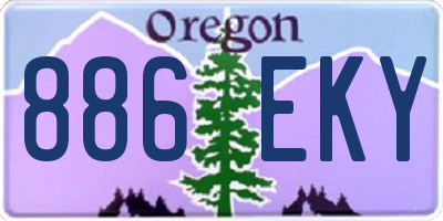 OR license plate 886EKY