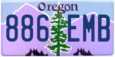 OR license plate 886EMB