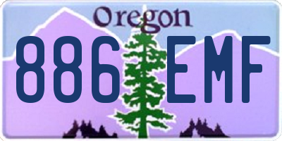 OR license plate 886EMF