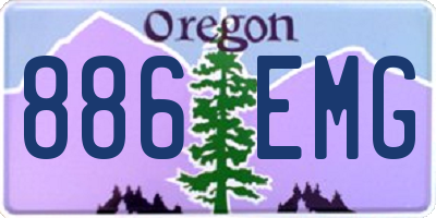 OR license plate 886EMG
