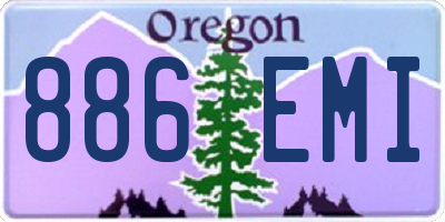 OR license plate 886EMI