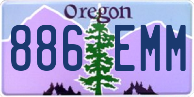 OR license plate 886EMM