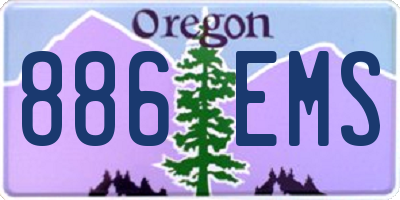 OR license plate 886EMS