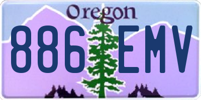 OR license plate 886EMV