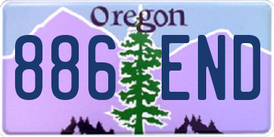 OR license plate 886END