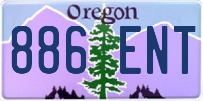 OR license plate 886ENT