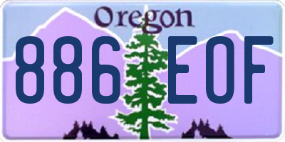 OR license plate 886EOF