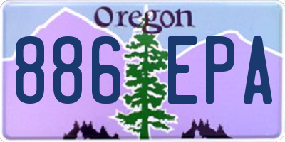 OR license plate 886EPA