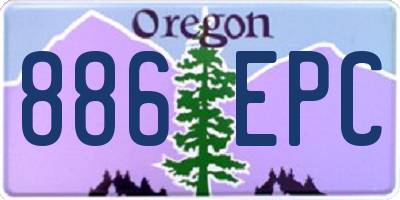 OR license plate 886EPC