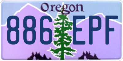 OR license plate 886EPF