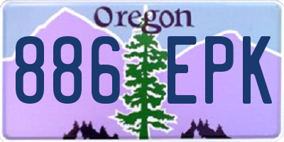 OR license plate 886EPK