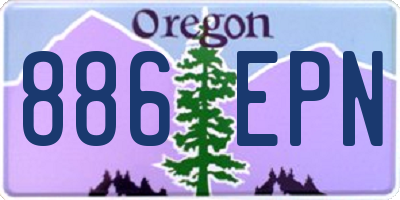 OR license plate 886EPN