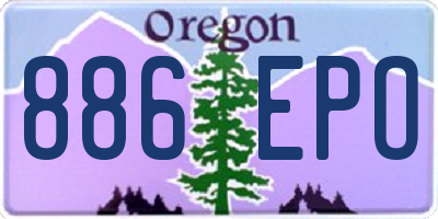 OR license plate 886EPO