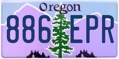 OR license plate 886EPR