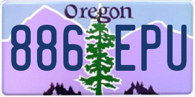 OR license plate 886EPU