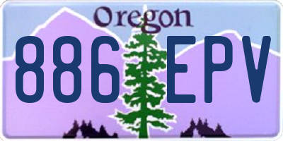 OR license plate 886EPV