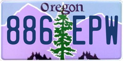 OR license plate 886EPW