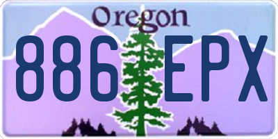 OR license plate 886EPX