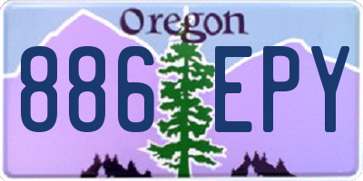 OR license plate 886EPY