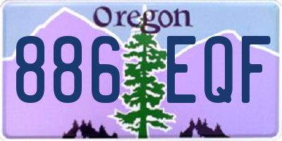 OR license plate 886EQF