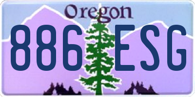 OR license plate 886ESG