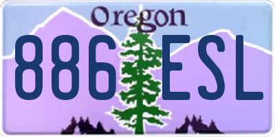 OR license plate 886ESL