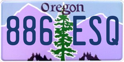 OR license plate 886ESQ