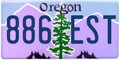 OR license plate 886EST