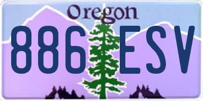OR license plate 886ESV