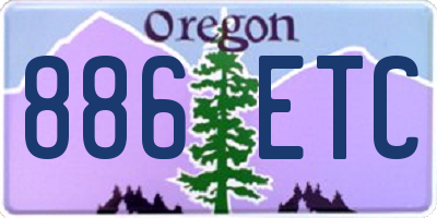 OR license plate 886ETC
