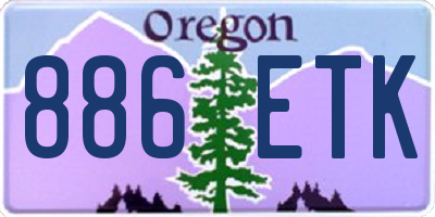 OR license plate 886ETK