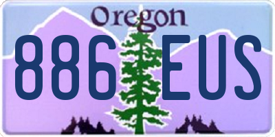 OR license plate 886EUS