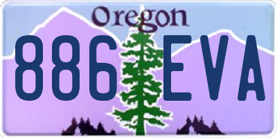 OR license plate 886EVA