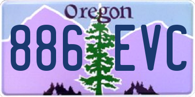 OR license plate 886EVC