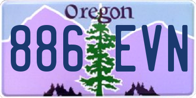 OR license plate 886EVN